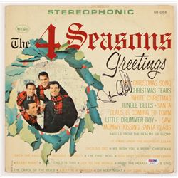 Frankie Valli Signed The Four Seasons "The Four Seasons Greetings" Vinyl Record Album Cover (PSA COA