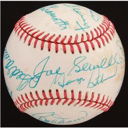 Hall of Famers OAL Baseball Signed by (13) with Ted Williams, Willie Mays, Ralph Kiner, Joe Sewell I