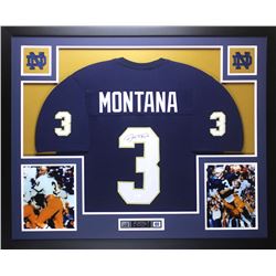Joe Montana Signed 35" x 43" Custom Framed Jersey (JSA COA)