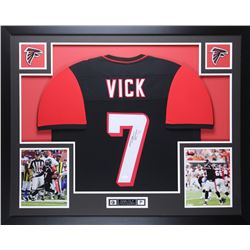 Michael Vick Signed 35x43 Custom Framed Jersey (JSA COA)