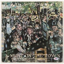 Rod Stewart Signed "A Night On The Town" Vinyl Record Album Cover (PSA Hologram)
