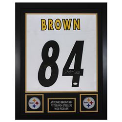 Antonio Brown 24x30 Custom Framed Jersey Display (JSA COA)