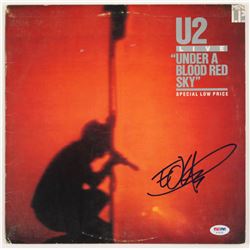The Edge Signed U2 "Under A Blood Red Sky" Vinyl Record Album Cover (PSA COA)