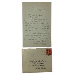 Grover Cleveland Signed Handwritten Letter with Original Envelope (Beckett LOA)