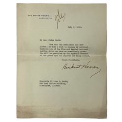 Herbert Hoover Signed Letter (Beckett LOA)