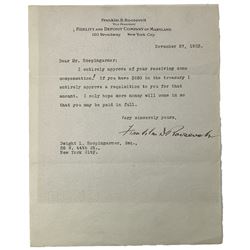 Franklin D. Roosevelt Signed Letter (Beckett LOA)