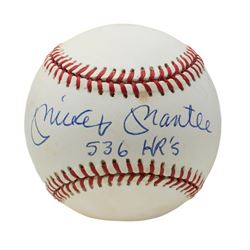 Mickey Mantle Signed OAL Baseball Inscribed "536 HR's" (PSA LOA)