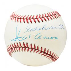 Hank Aaron  Sadaharu Oh Signed ONL Baseball (PSA LOA)
