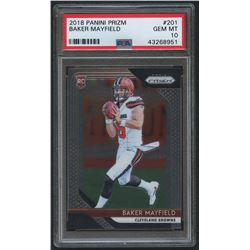 2018 Panini Prizm #201 Baker Mayfield RC (PSA 10)