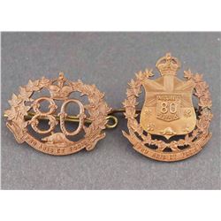 80th Nicolet Regiment — Two Badges : MM-225 1905-1919 and MM-226 1905-1918