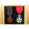 Image 2 : Gilt, carved wood frame containing Two Antique European medals