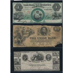 Lot of Three - Early US Banknotes. See Description.