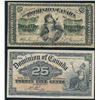 Image 1 : Dominion of Canada Lot of 2 - 25c Paper 1870 DC-1B VG and 1900 DC-15b EF