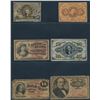 Image 1 : USA Fractional Currency Lot of Six Different Notes