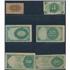 Image 1 : USA Fractional Currency Lot of Six Different Notes, plus one Coupon