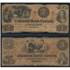 Image 3 : The Colonial Bank of Canada Lot of four noes 1859 1 x $2, 2 x $3, 1 x $5