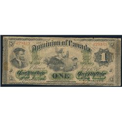 Dominion of Canada 1870 $1 Large Date An attractive VG