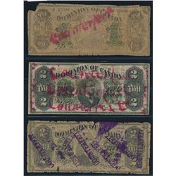 Dominion of Canada Three nineteenth century Imitation Banknotes