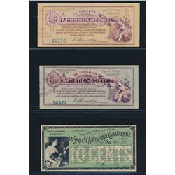 Arts and Artistic Societies Montreal 2 Pairs English, French 1894-5Total six pieces.