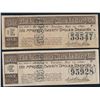 Image 1 : 2- Louisiana State Lottery Co, One Dollar Lottery Tickets 1890 Twentieth Class E
