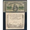 Image 1 : Dominion of Canada 1870 25c Shinplaster + France 1793 Assignat.Nice !