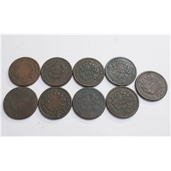 USA - Lot of Nine Draped Bust Half Cents 1800 - 1807 Eight Different