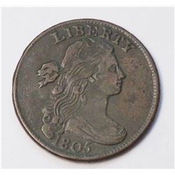 USA Large Cent 1805 B. # 1765 EF-45