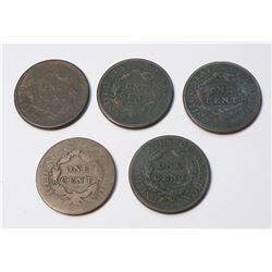 USA 5 pcs. 1808-1811 Large cent AG-2-VG-10 Should be viewed