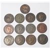 Image 1 : USA 13 Pcs. 1820-1822 Large cent AG-3- VG Should be viewed