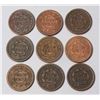 Image 2 : USA 9 Pcs. Large Cents 1849-50 VG-EF Both open & Closed 5's
