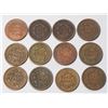 Image 2 : USA 12 Pcs. Large Cents 1855-57 F-EF Upright and Italic types