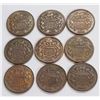 Image 1 : USA Two Cent Pieces 1864 Lot of Nine Nice Coins. See Description.