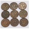 Image 2 : USA Two Cent Pieces 1864 Lot of Nine Nice Coins. See Description.