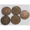 Image 1 : USA Two Cent Pieces 1966 Lot of Five coins, Mixed Grades, AG - EF