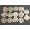 Image 2 : USA - Lot of Twelve Different Silver 3c Pieces 1851 - 1862 + 2 Extra 1853