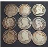 Image 1 : USA Lot of Nine Different Dimes 1814 - 1837 See Description for details