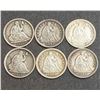 Image 1 : USA - Lot of Six Better Liberty Seated Half Dimes 1837 - 1854 See Description