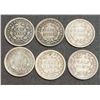 Image 2 : USA - Lot of Six Better Liberty Seated Half Dimes 1837 - 1854 See Description
