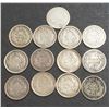 Image 2 : USA - Lot of Thirteen Different Liberty Seated Half Dimes 1857 - 1873