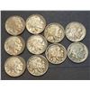 Image 1 : USA - Lot of Ten Different Early Buffalo Nickels 1913 - 1921 See Description