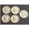 Image 1 : USA - Lot of Five Better Mercury Dimes Choice - Gem UNC See Description