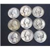 Image 1 : USA - Lot of Nine Different Unc Silver Washington Quarters See Description