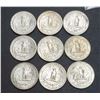 Image 2 : USA - Lot of Nine Different Unc Silver Washington Quarters See Description