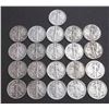 Image 1 : USA Lot of 21 Different Walking Liberty Half Dollars 1917 - 1947 Circulated Coins
