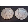 Image 1 : USA Lot of Two Silver Peace Dollars, 1934s and 1935,