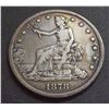 Image 1 : USA - 1878s Trade Dollar Fine details, but traces of a pin removed from the obv