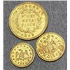 Image 1 : USA - Matched Set of three Tokens, Dated 1849, Gold plated on Bronze -