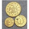 Image 2 : USA - Matched Set of three Tokens, Dated 1849, Gold plated on Bronze -