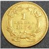 Image 1 : USA 1854 $1 Gold Coin Small Princess Nice AU