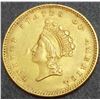 Image 2 : USA 1854 $1 Gold Coin Small Princess Nice AU